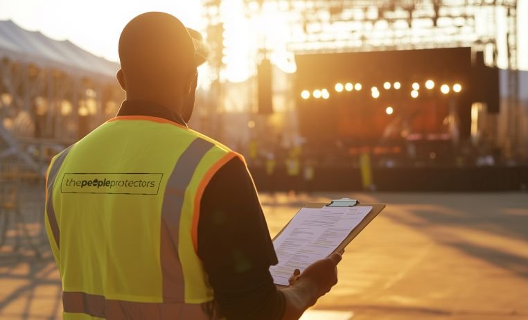 Comprehensive risk assessment for safe event planning event safety management UK consultant performing a risk assessment at UK event venue